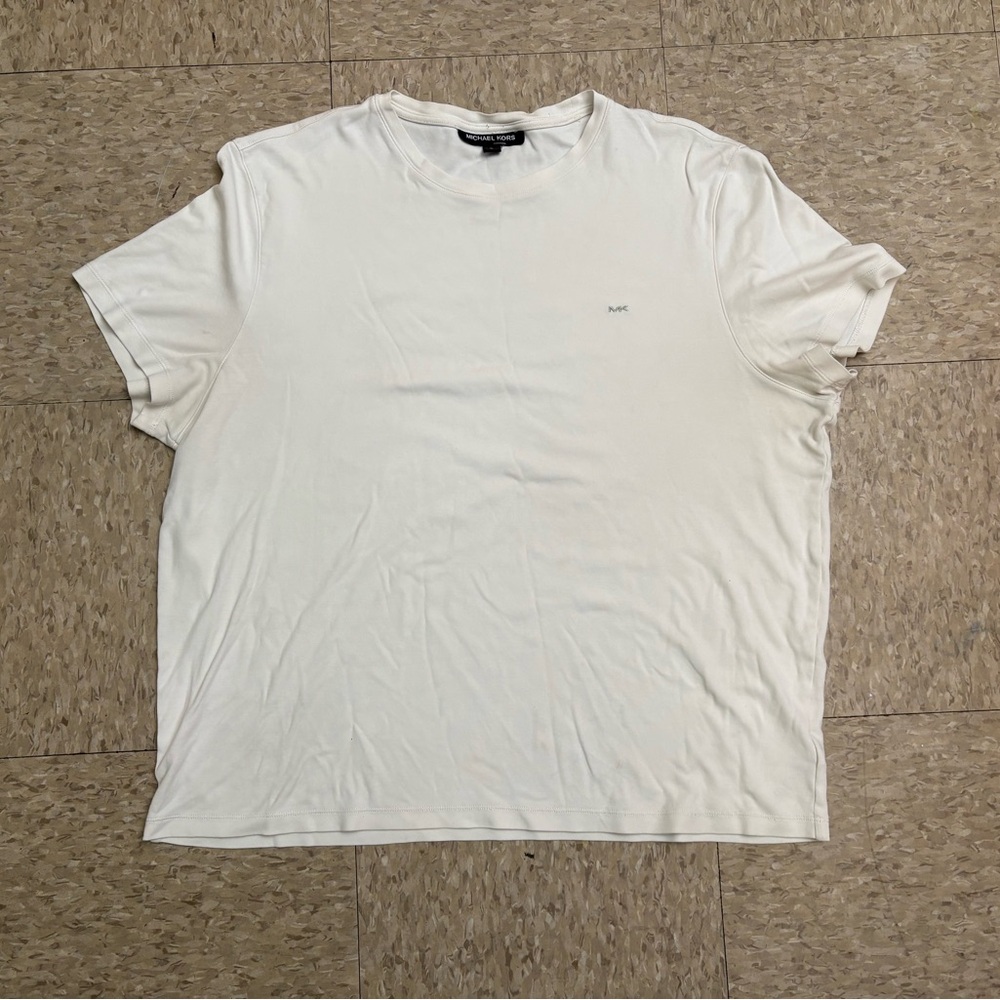 Michael Kors Men's Crew Neck Short Sleeve T-Shirt in Cream